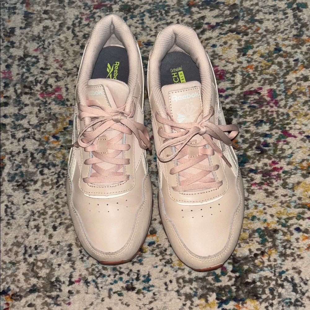Reebok Light Pink and Cream Sneakers